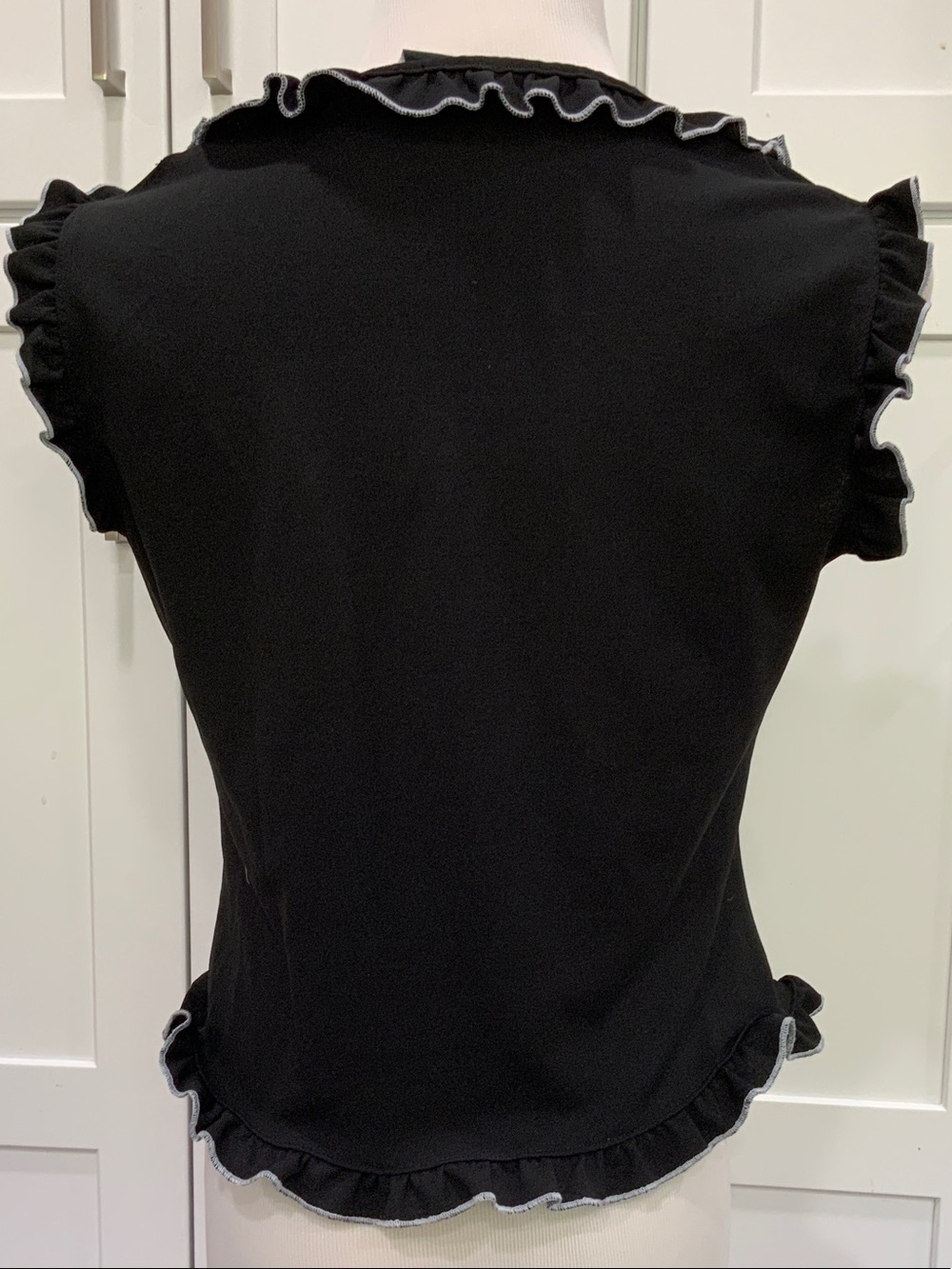 ASOS Black Ruffle Trim Top - Picture 2 of 4